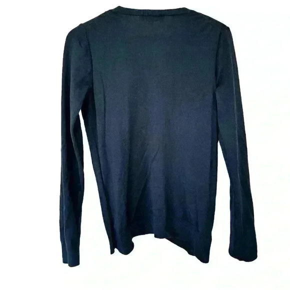 Ann Taylor Loft Cotton Cardigan Sweater Black with Gemstone Accents Medium - Picture 6 of 6